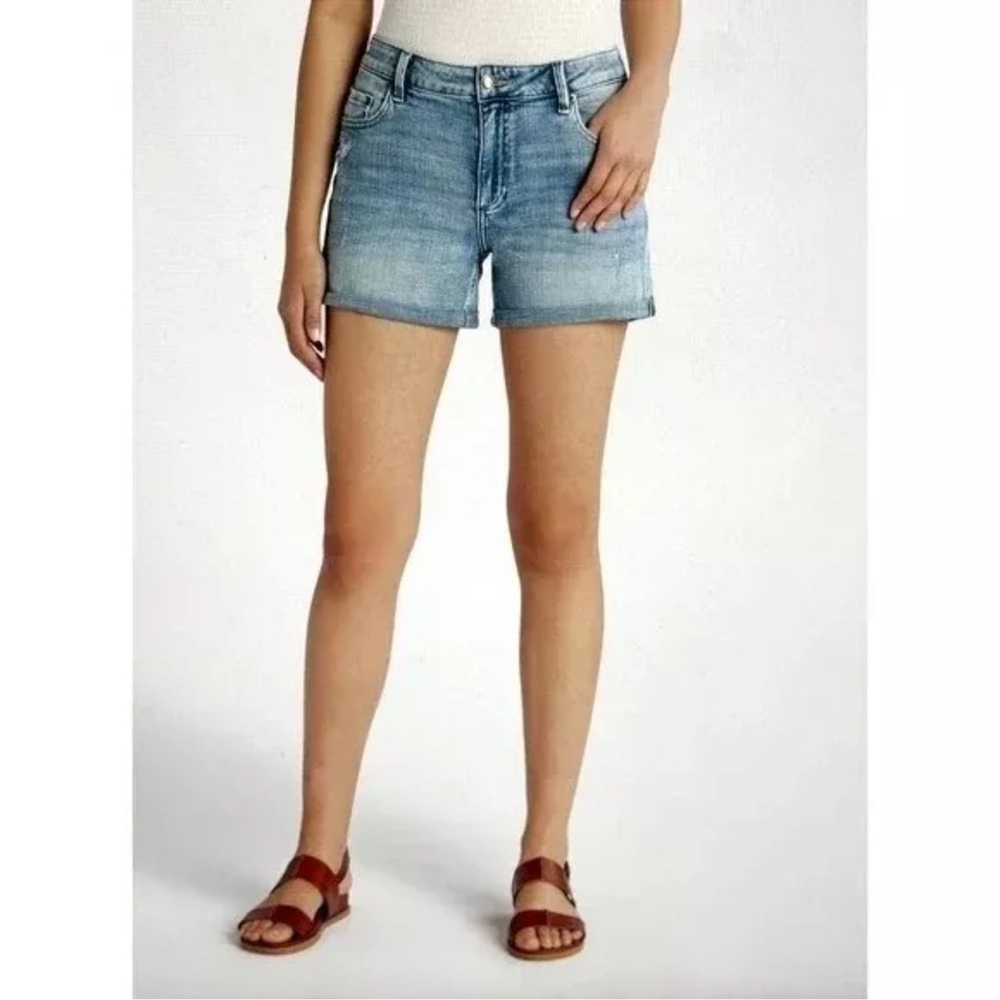 NWT Cosmic Blue Love Jodie Mid Rise Blue Jean Shorts in Riptide Wash Size 25